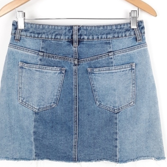 Cute Blue Denim Skirt with two tones of blue Denim - Picture 2 of 5